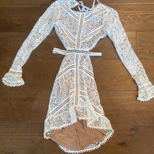 For Love & Lemons Lace Open Back Dress